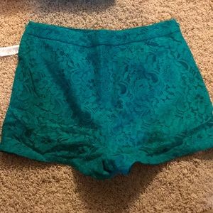 Floral greenish blue shorts